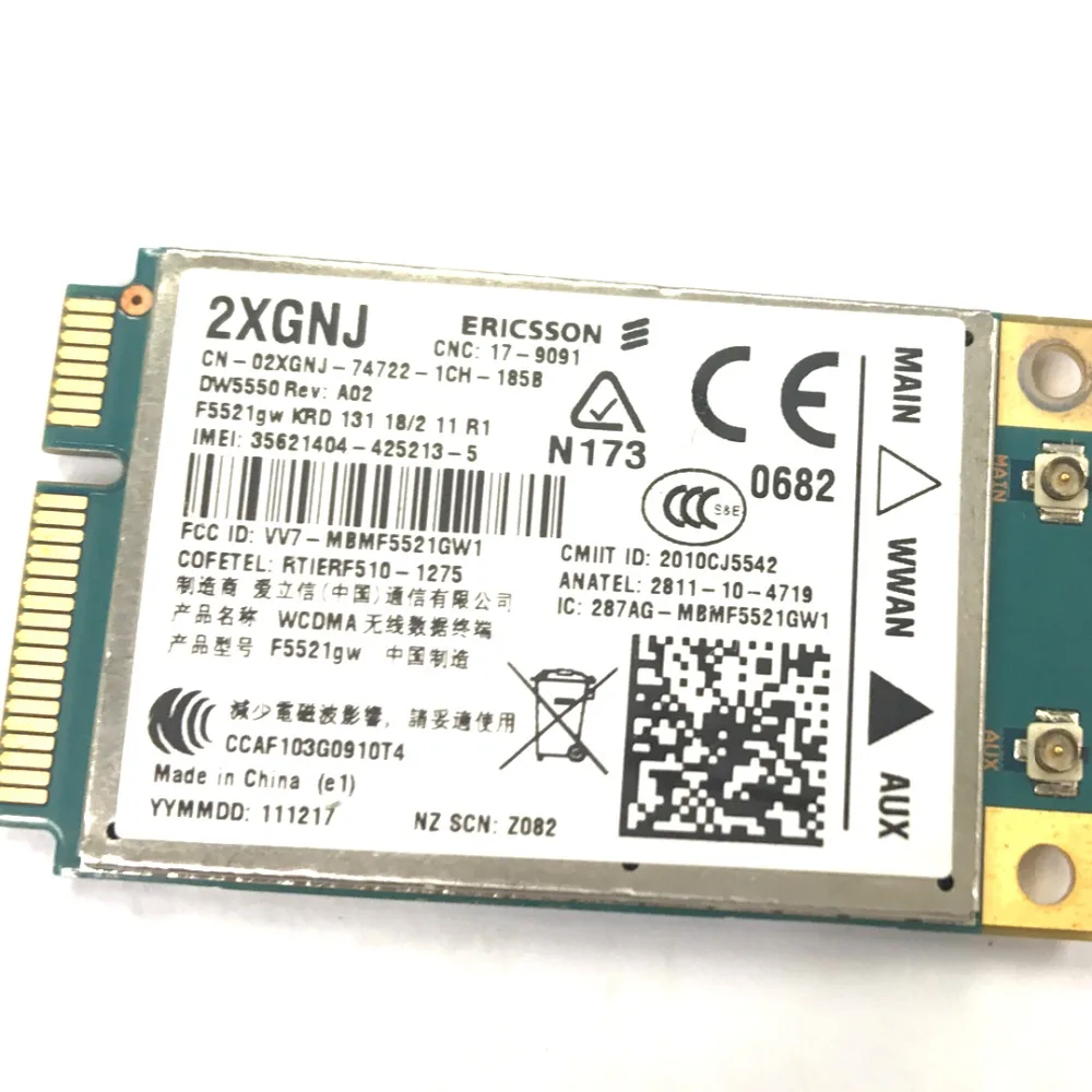 

JINYUSHI для F5521GW DW5550 3G Mini PCIE WCDMA/EDGE/GPRS для DELL E5420 5520 6220 6320 6420 6520