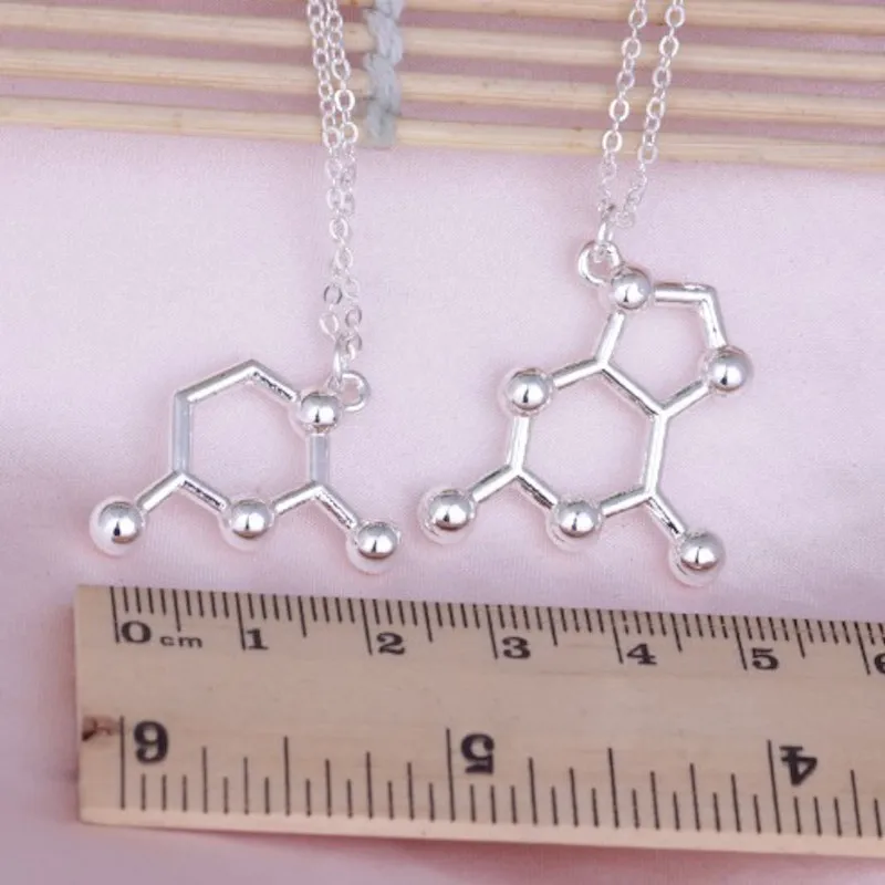 12pcs/lot DNA purine-pyrimidine base molecule ATCG formula Necklace Science students necklace