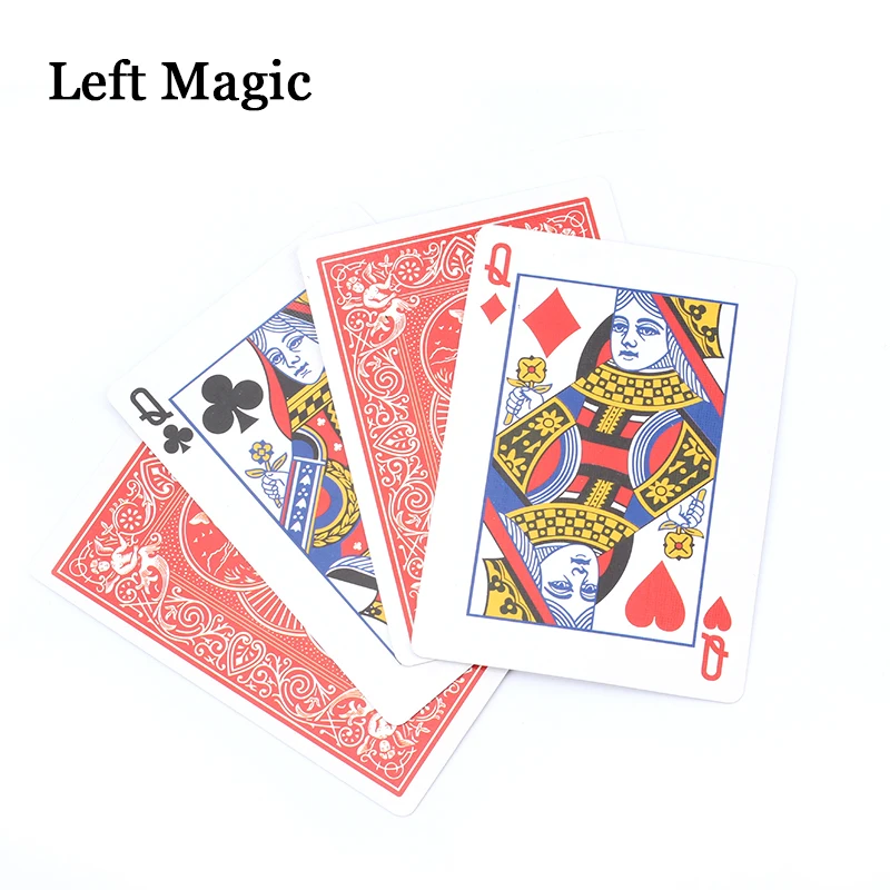 Parade of the Queens Explained Magic Tricks Card 4Q Prediction Magic Magician Close Up Illusion Gimmick Props Toys For Children