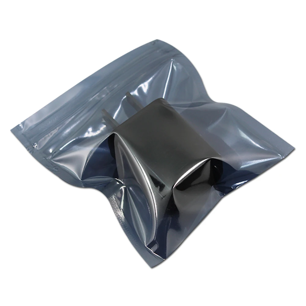 8x9cm 200Pcs Zip Lock ESD Anti Static Card Reader Storage Package Bag Anti-Static Electronic Grocery Zipper Packing Bag