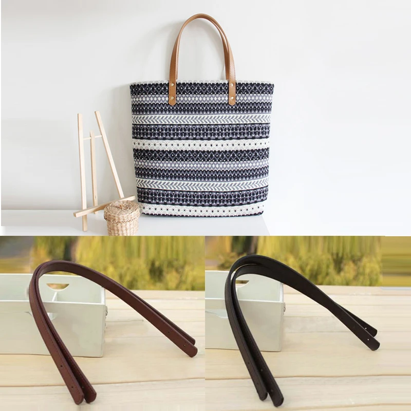 2pcs PU Leather Shoulder Bag Strap Bag Handles Detachable Belt DIY Handmade Replacement Handbag Strap Women Bag Accessories