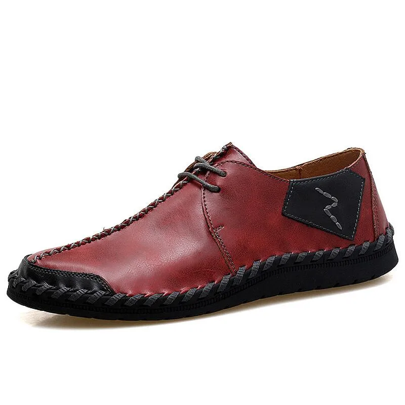 VANCAT Brand New Men Shoes Big Size 38-47 Mens Shoes Casual High Quality Split Leather Shoes Lace Up Man Flats Shoes