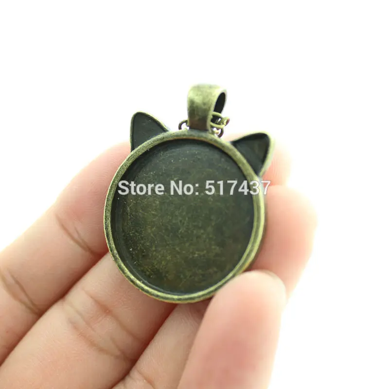 CN-00792 2017 New Yawning Cat Necklace Brown Cat Pendant Jewelry Girls Glass Cabochon Necklace HZ2