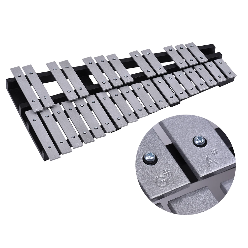 Foldable Xylophone 30 Note Glockenspiel Wooden Frame Aluminum Bars Educational Musical Instrument Gift with Carrying Bag