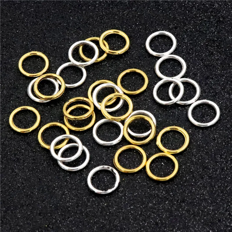 100 Stück 10 mm Durchmesser, tibetisches Gold, Zinklegierung, geschlossen, gelötet, Binderinge, Kreisringverbinder, DIY-Zubehör für die Schmuckherstellung – Detail 1