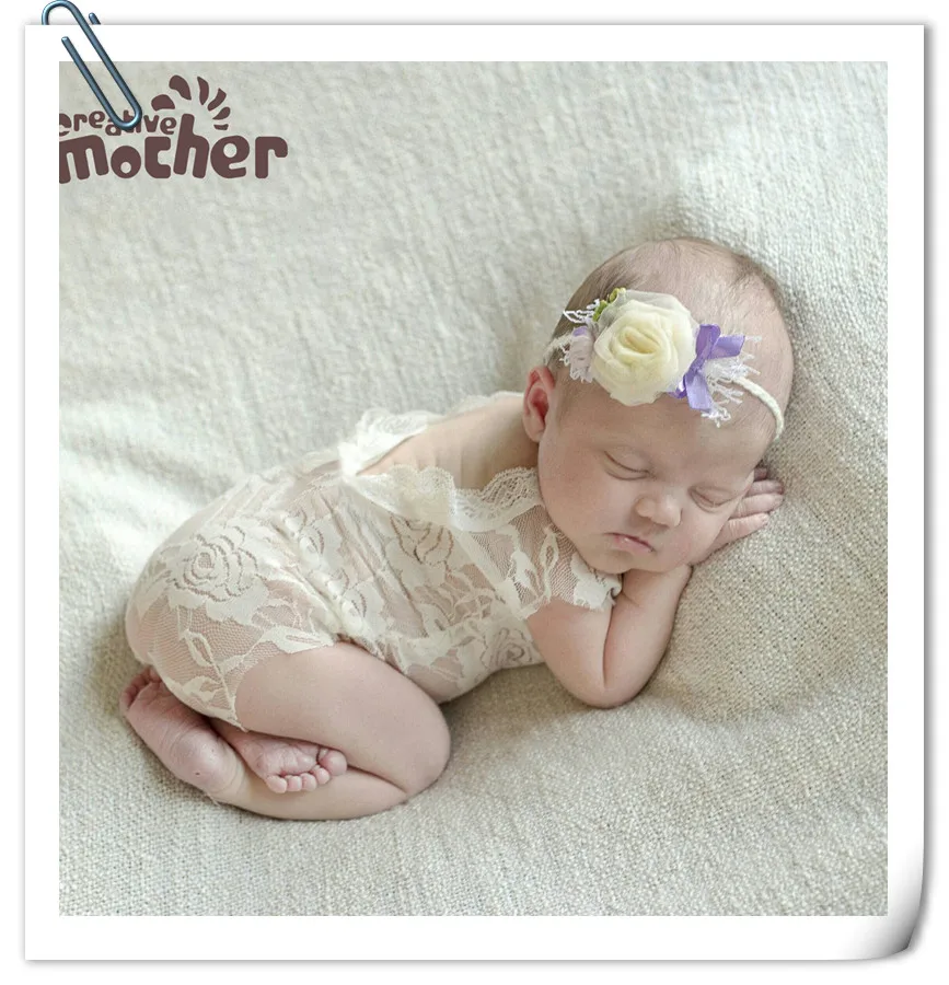 New Born Baby Photography Props Accessories Baby Clothes Photo Accessory Baby Girl Lace Jumpsuit Newborn Photography Costume