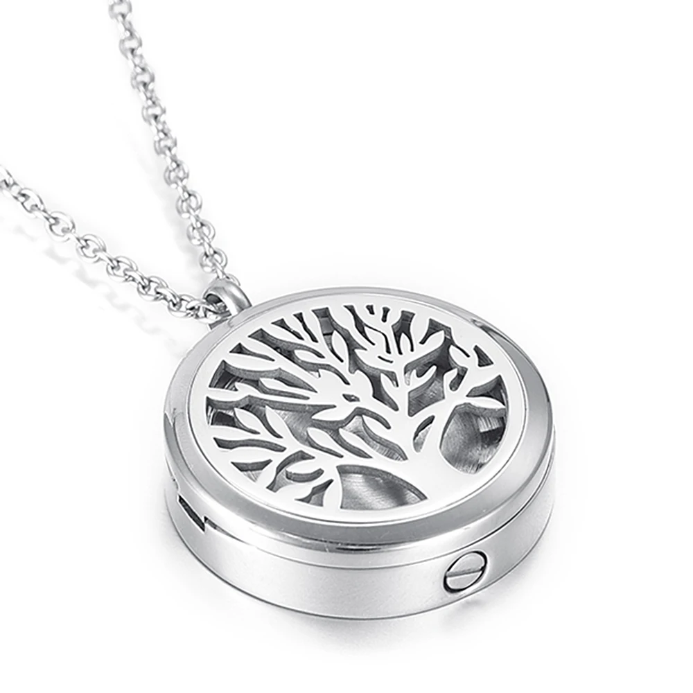 Collier pendentif urne funéraire arbre de vie, médaillon diffuseur d'huile de cendres, urnes Keepplex agaçantes, bijoux pour animaux de compagnie et humains, mémorial à 2 usages