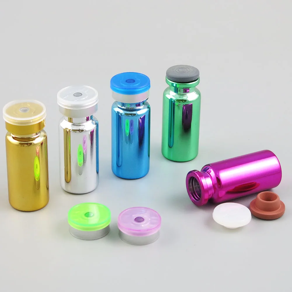 50 x 10ml Travel Plating Essence Medicine Powders Glass Bottles with Filp off Lid  Pharmaceutica Sample Vials & Rubber Stopper