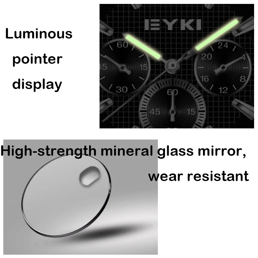 EYKI Brand Women Stainless Steel Waterproof Watch Fashion Silver Quartz Watches Female Luminous Pointer D Wristwatches