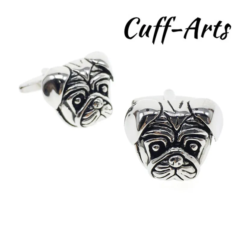 

Cuffarts Silver Cufflinks Animal French Bulldog Decoration Cuff Links Jewelry 2018 Gentleman Luxury Cufflinks Gifts C10057