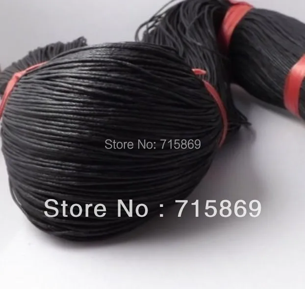 

Free Shipping Black Color 500 Yards Waxed Cotton Cord 1.5mm Round Wax cotton cord - Beading Stringing Cord