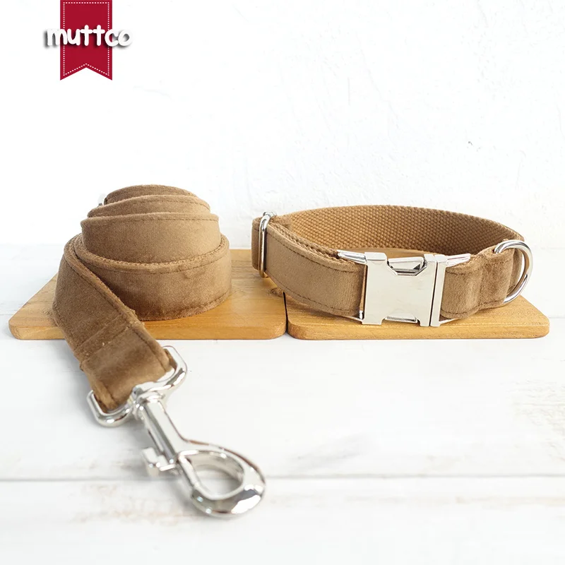 MUTTCO Unique high quality pet strap handmade collar necklace for dog gift THE AMBER engraved dog collar leash 5 sizes UDC079