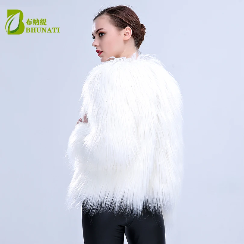 خواتین کی غلط فر ایل ای ڈی لائٹ کوٹ کرسمس کے ملبوسات Cosplay Fluffy Fur Jacket Outwear Winter Warm Festival Party Club Overcoat