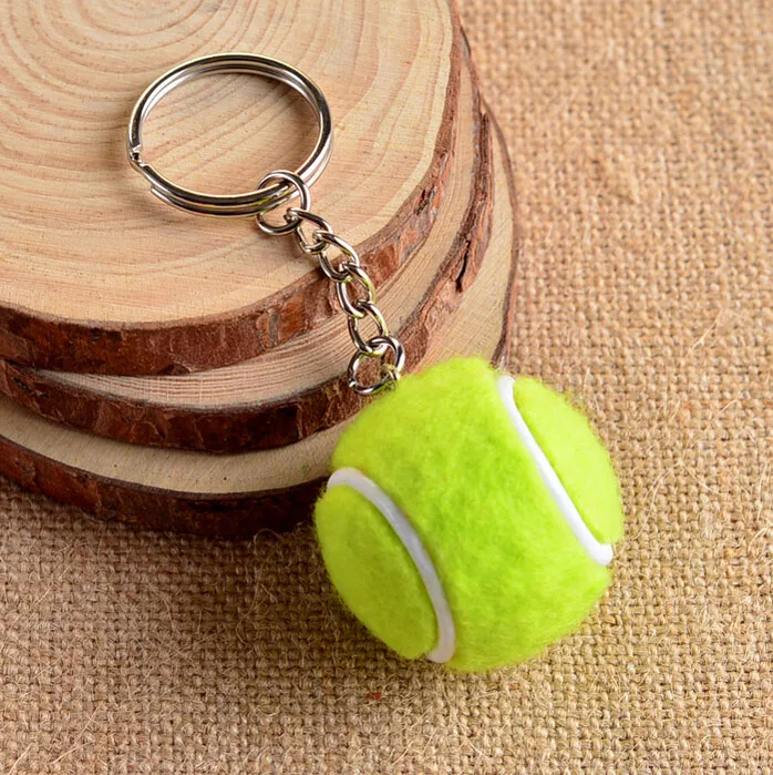 6 Color Key Chain Tennis Ball Metal Keychain Car Key Chain Key Ring sports chain sliver color pendant Hot Selling  #17112