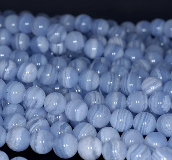 100% Natural Blue Chalcedony beads,Natural Blue Lace Agate Stone Loose beads Supplies 6mm 8mm 10mm 12mm 1strand