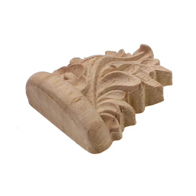 RUNBAZEF Wood Carved Applique Unpainted Vintage Home Decor Style Fireplace Door God Stage Stigma Pillar Decoration Accessories