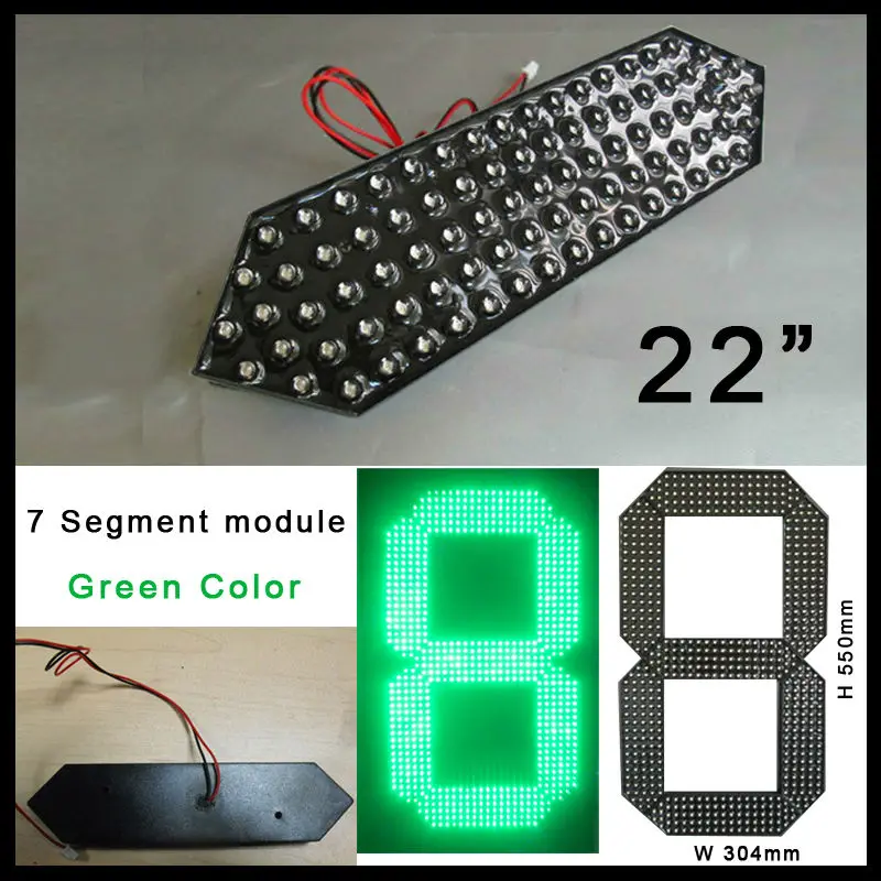 

22" green color digita numbers module,7 segment,oil price,High brightness,led signs,led gas price,led score,remote control