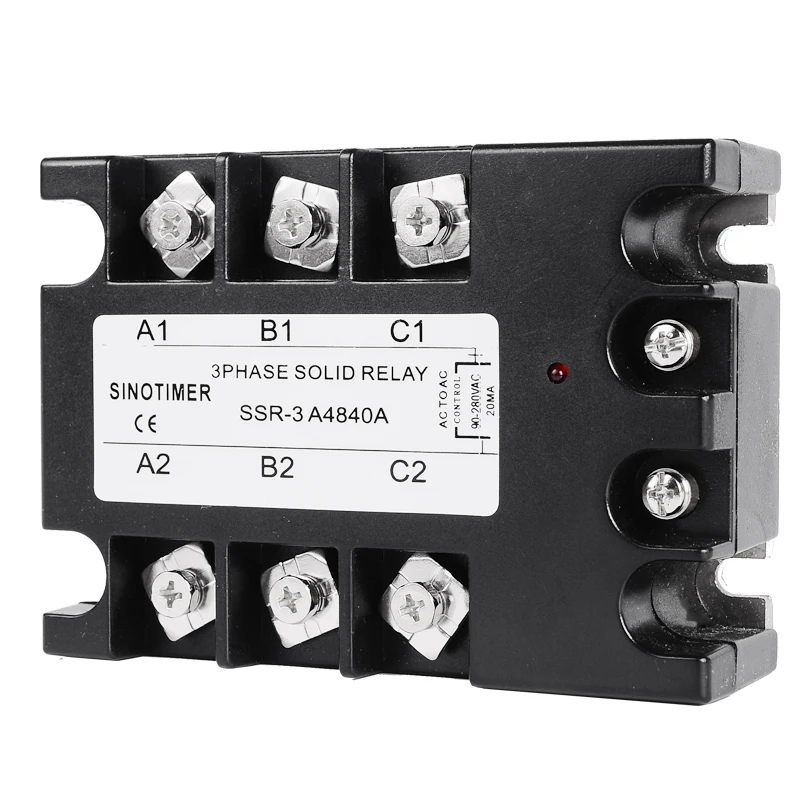 10A 25A 40A SSR 3 Phase Solid State Relay SSR-10 AC to AC Solid State Relay 25 SSR Relay Three Phase SSR 25A Rele