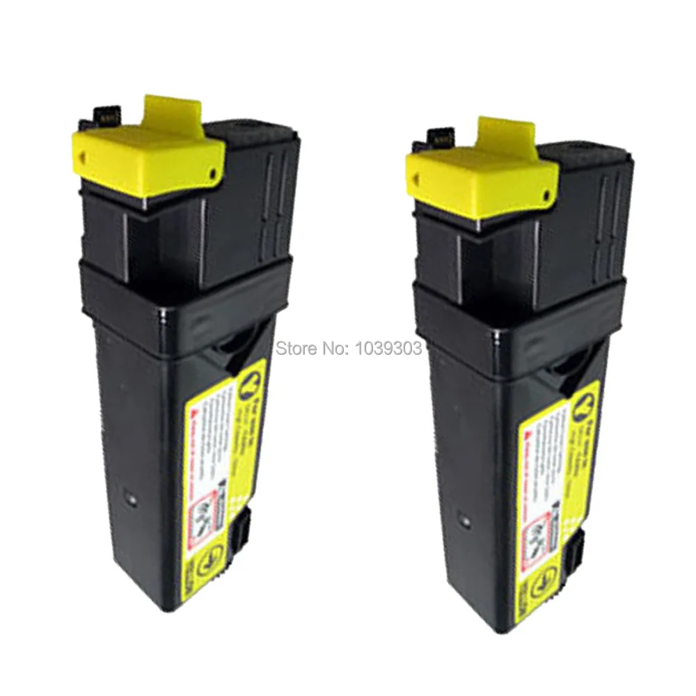 

2 Pack Yellow Toner Cartridge Set Compatible For Xerox Phaser 6130 6130N KCMY 106R01281 106R01280