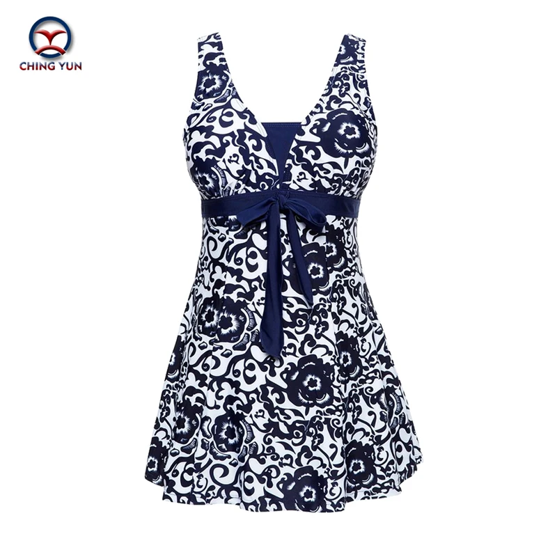 2019 Sexy printing Bare back vest Skirt Swimwear Women One Piece Swimsuit Beachwear Bathing suit Swimwear dress Plus size N9205
