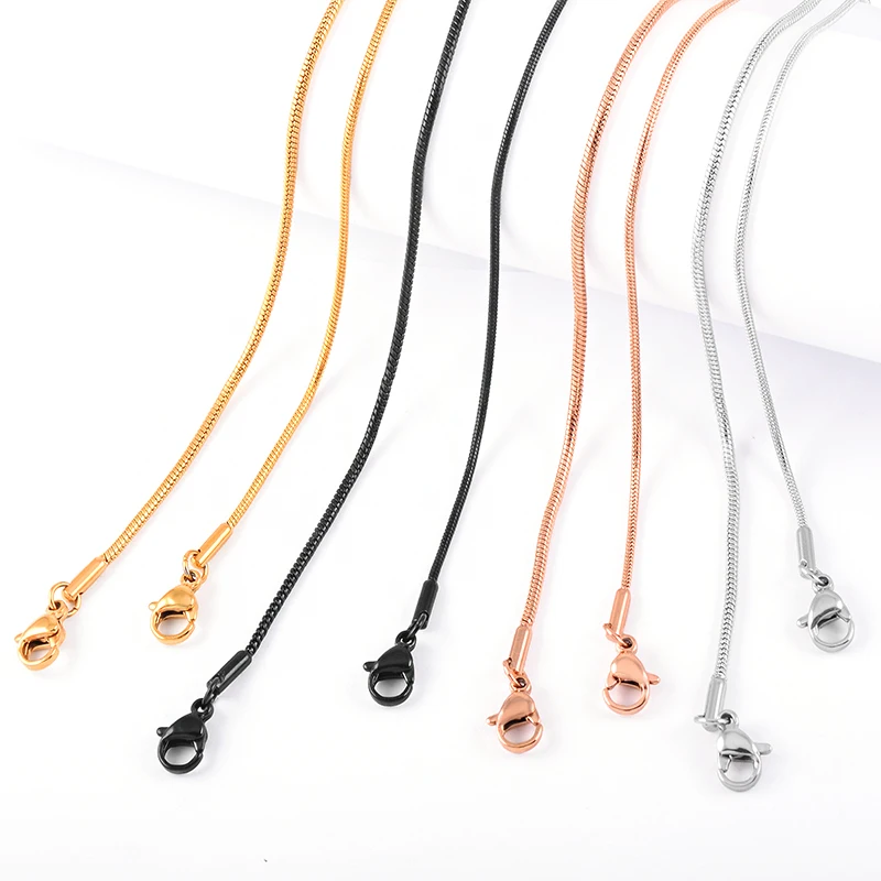 316L Stainless Steel Snake Chain For Necklace Multil-color Necklace Chain For Pendant