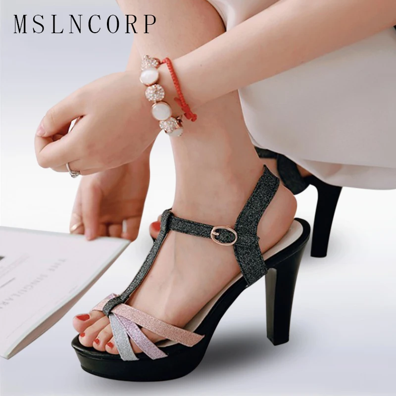 

Plus Size 34-43 Fashion Summer Sexy Women Sandals Females Extreme High Heels Bling Open Toe Sandals Platform Party Pumps Shoes