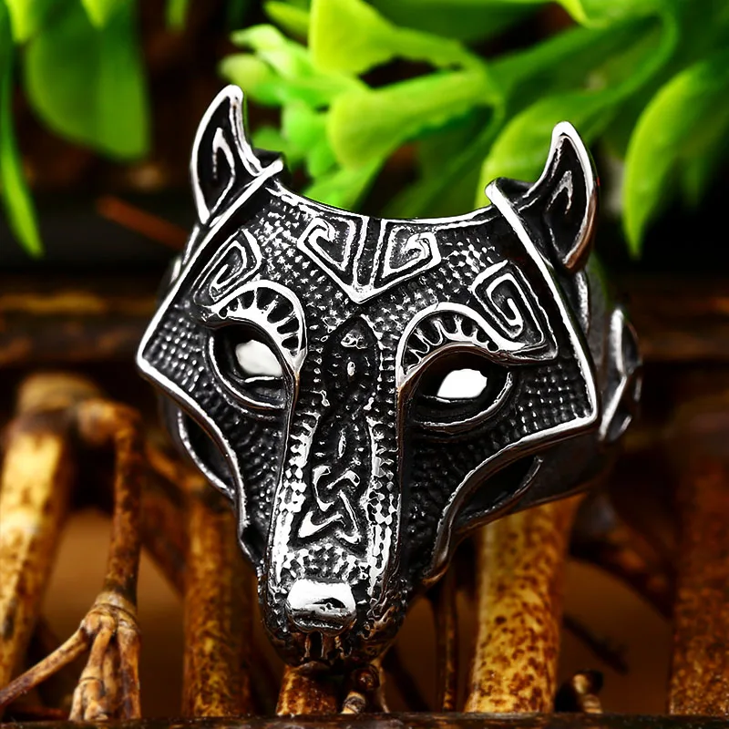 Beier Norse Viking Nordic Wolf Animal Man Drop shipping wholesale Ring Fashion Punk Rock hot sale Jewelry BR8-534