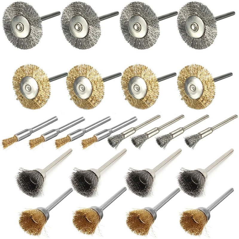 24pcs/set Steel Wire Wheel Polishing Pad Brushes for Rotary Grinder Accessories Tool DIY tools