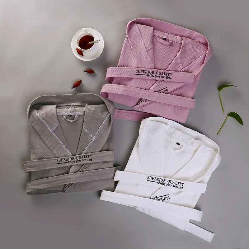 Cotton Waffle Bathrobe Men Summer Long Hooded Bridesmaid Men's Robe Bride Male Kimono Thin String Bathrobes Couple Loose Home