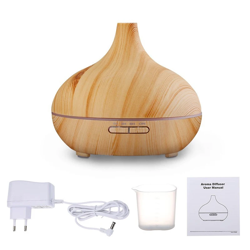 Домашний увлажнитель воздуха 300 мл, диффузор для эфирных масел, ультразвуковой очиститель со светодиодсветильник