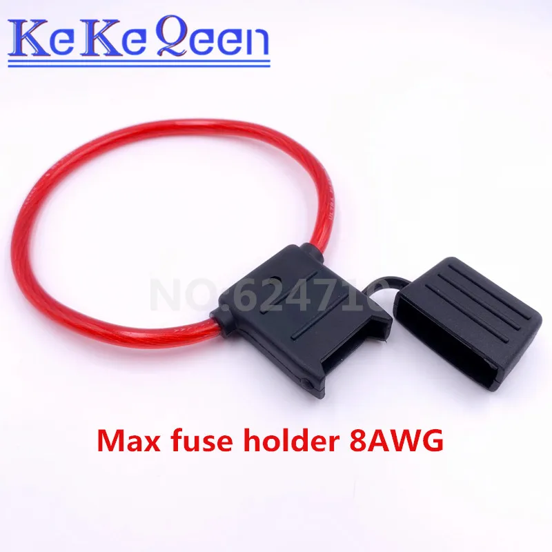 1set Inline Auto Blade Fuse Holder 8AWG Fuse Holder MAXI Fuse Holder With 26cm Wire Plastic Cover with 60A MAXI FUSE