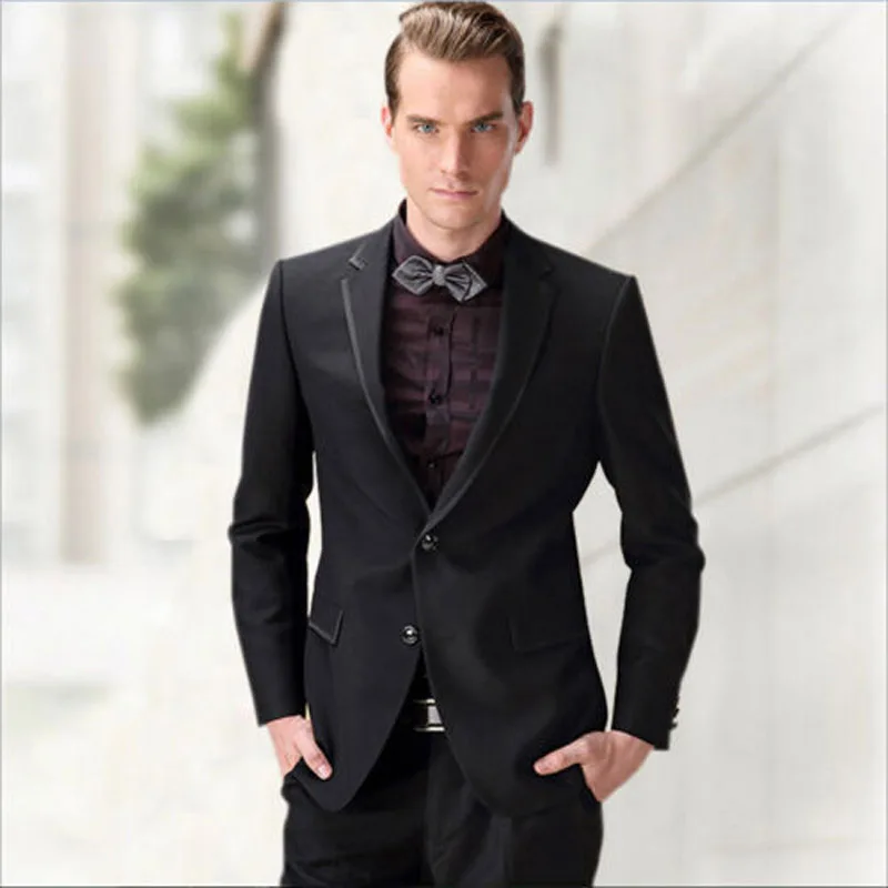 

Latest Coat Pant Designs Black Wedding Men Suit Blazer Groom Tuxedo 2Piece Custom Made Costume Mariage Homme Terno Masculino