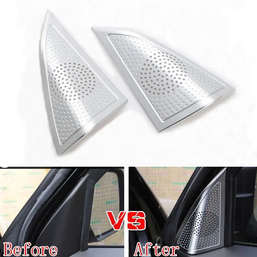 Покрытие звуковой колонки для входной двери BBQ @ FUKA, 2 шт., декоративная наклейка для интерьера, АБС, автомобильный Стайлинг, подходит для Jeep Compass 2011-2015