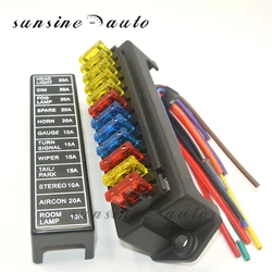 4way 6 Way 8 / 10 / 12way  Car Fuse Box Circuit Car Trailer Auto Blade Fuse Box Block Holder DC 12v 24V 32V ATC ATO 2-input Wire