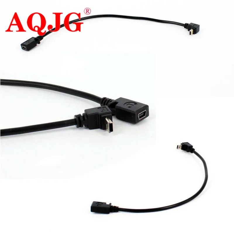 1pcs Mini USB male female data line elbow 90 degree right angle left Mini 5P Usb For MP3 Extendsion Data Charger  cable AQJG