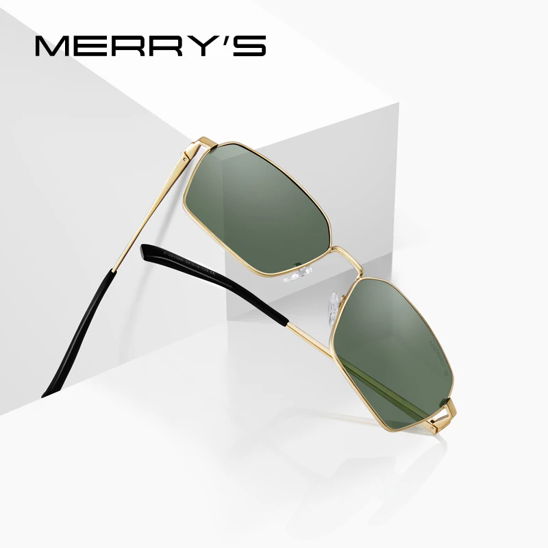 

MERRYS DESIGN Men Classic Rectangle Sunglasses Aviation Frame HD Polarized Sun glasses For Men Driving UV400 Protection S8320