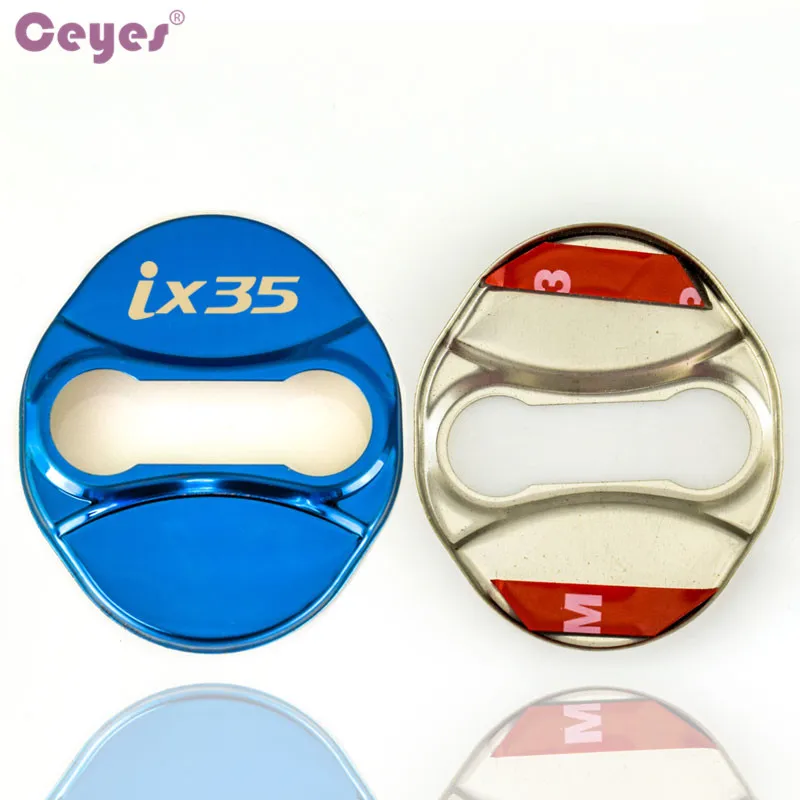 Ceyes Car Styling Auto Door Lock Protector Cover Fit For Hyundai IX35 2011 2016 Accessories Car-Styling 4pcs/lot Stainless Steel