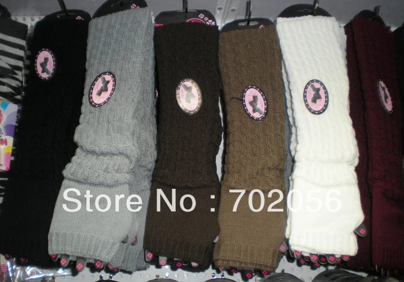 

luxury winter solid Knitted twist Arm Warmers Fingerless long Gloves 24 pairs/lot mixed colors #3418