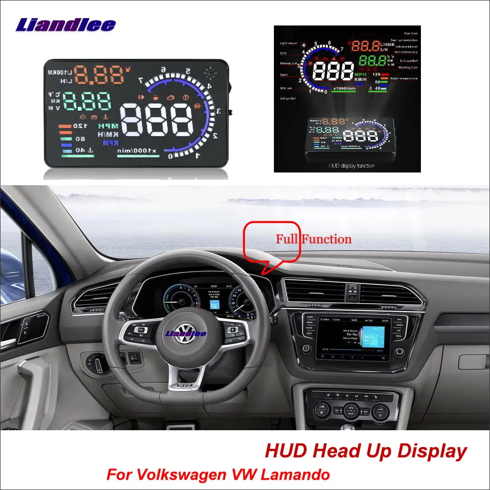 

Liandlee Car Head Up Display HUD For Volkswagen VW Lamando 2014-2018 Dynamic Driving Computer HD Projector Screen OBD Detector