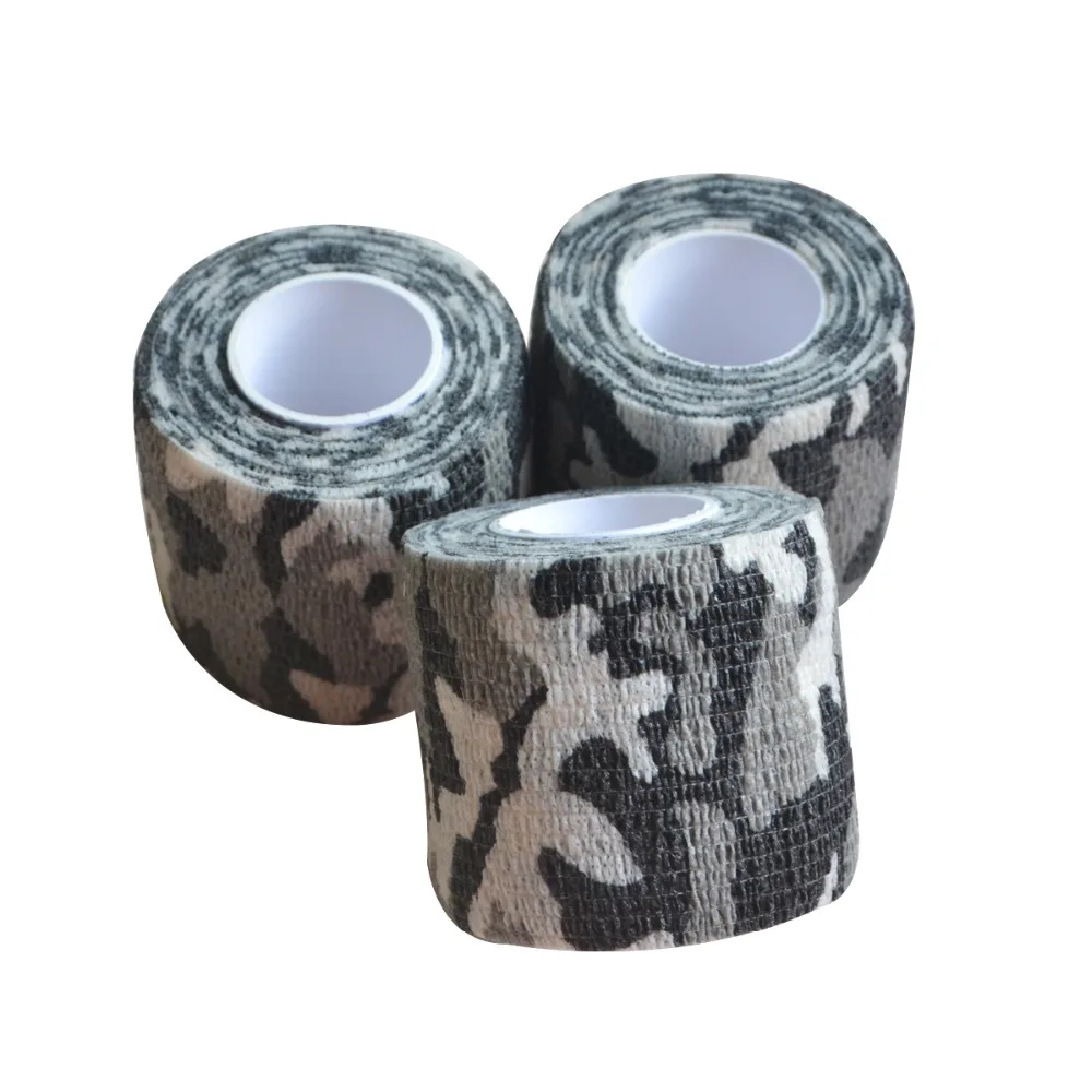 8 Rolls Snow Camouflage Stretch Bandage Self Adhesive Camping Hunting Gun Camera Wrap Camouflage Tape