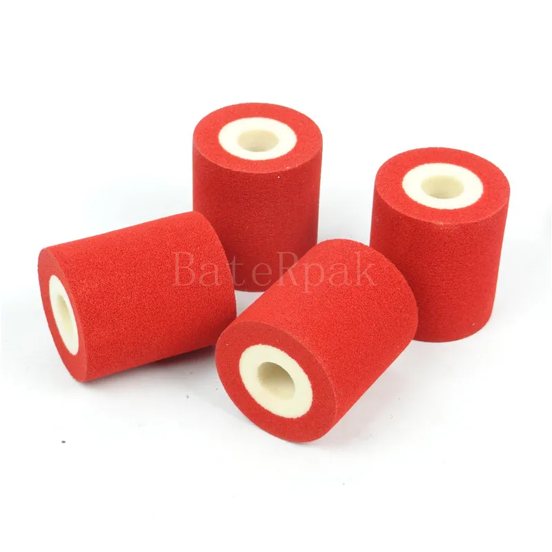 Colore rosso Solido rullo di Inchiostro, BateRpak 12 pz/cartone 100% spugna rullo di inchiostro, solido macchina di codifica rotoli, 36*32/40mm 90-130degree