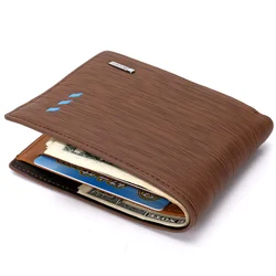 Bogesi Short Horizontal Vertical Design Men's Leather Purse Man Wallet Credit Card Holder For Male