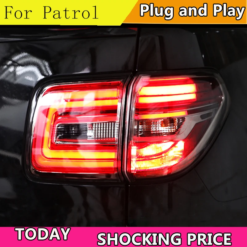 Car Styling for Nissan Patrol Taillights 2012-2017 Patrol LED Tail Lamp Rear Lamp DRL+Brake+Park+Signal led light