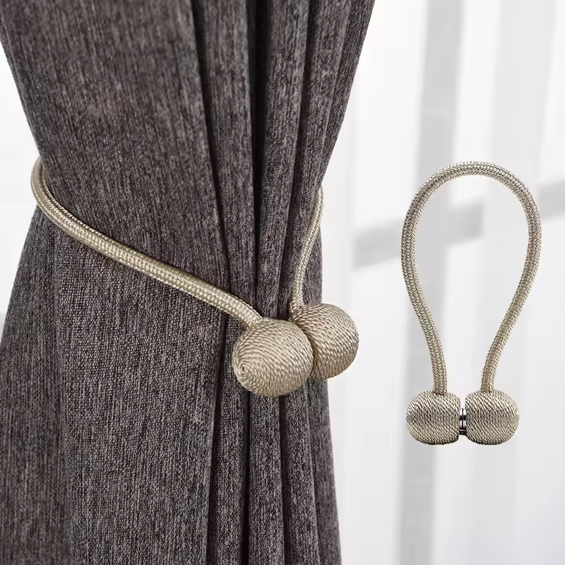 Embrasses magnétiques pour rideaux en boule de perles, attaches pour dossiers, Clips à boucle, accessoires pour tringles à rideaux