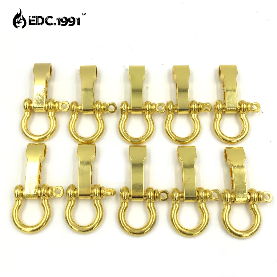 

10 Pcs/lot Stainless Steel Adjustable paracord buckles PARACHUTE CORD LANYARD BRACELET SHACKLES BUCKLES Gold color EDC tools