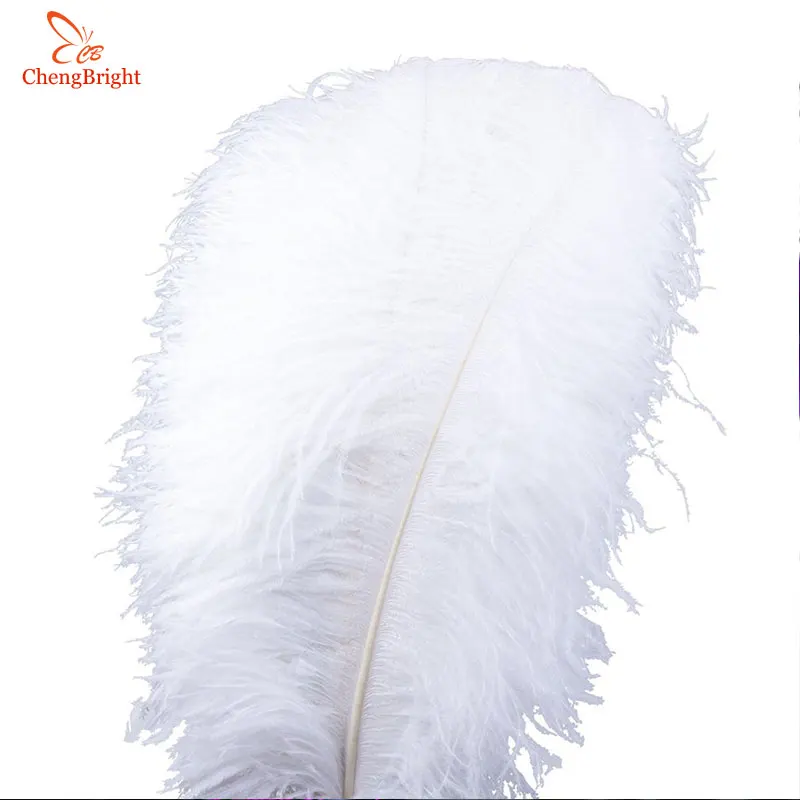 CHENGBRIGHT 100 Pcs/Lot Natural White Ostrich Feathers For Craft 15-70CM Carnival Costumes Party Home Wedding Decorations Plumes