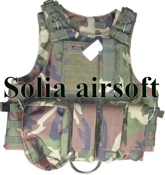 Tactical wire steel molle plate carrier hunting vest WIRE-STEEL-IN Woodland Camo