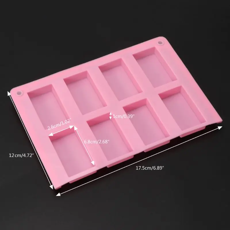 Molde silicona cuboide rectangular 8 cavidades, Molde resina flores secas para jabón, herramientas bricolaje