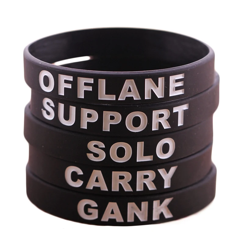 Black Anime Games Dota 2 Team Sport Wristband Male Rubber Silicone Bracelets Men Jewelry For Women Best Friends Game Party Gift