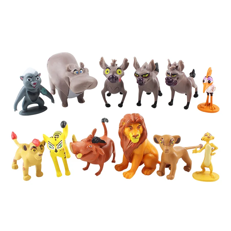 12pcs/set Cartoon The Lion Guard King Lion Simba PVC Action Figures Bunga Beshte Fuli Ono Figurines Doll Kids Toys Children Boys